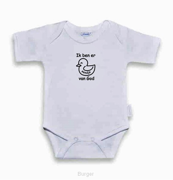 Romper wit/zwart 50-56 eendje van God