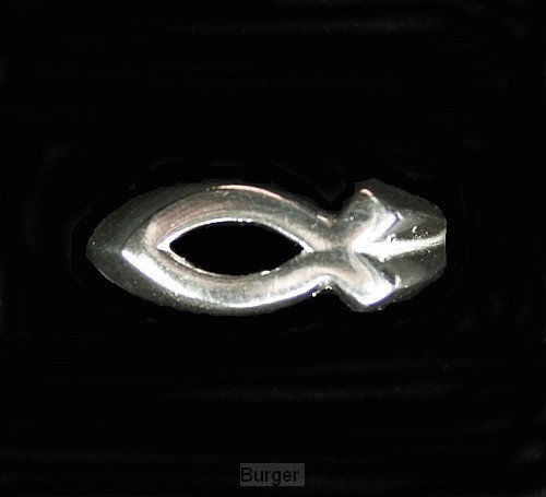 Ring zilver vis open m 16