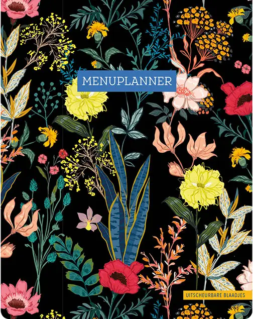Menuplanner - floral black