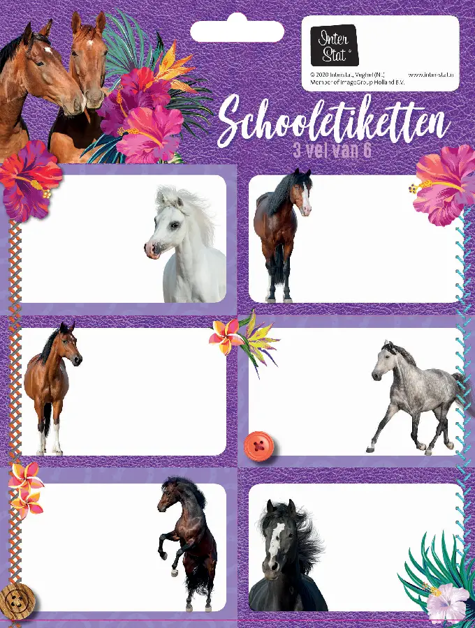ETIKETTEN PAARDEN SET VAN 10 BTS 20-21 FSC MIX-CREDIT