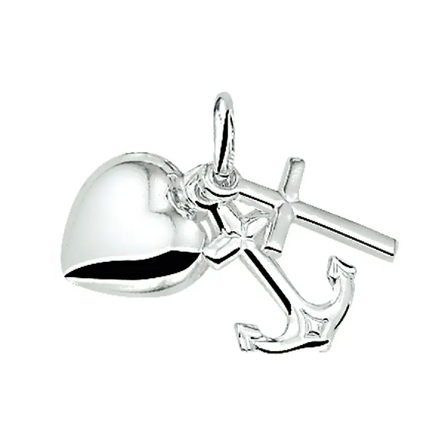 Sterling silver pendant Faith Hope Love