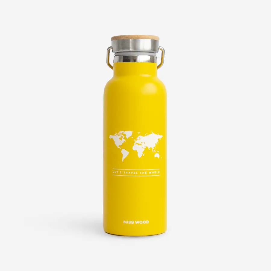 Woody drinkbus Wereld Geel - Wit