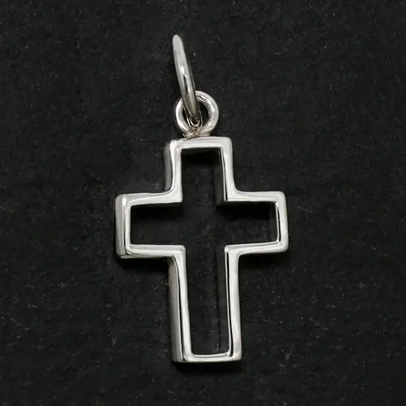 Silver pendant open cross