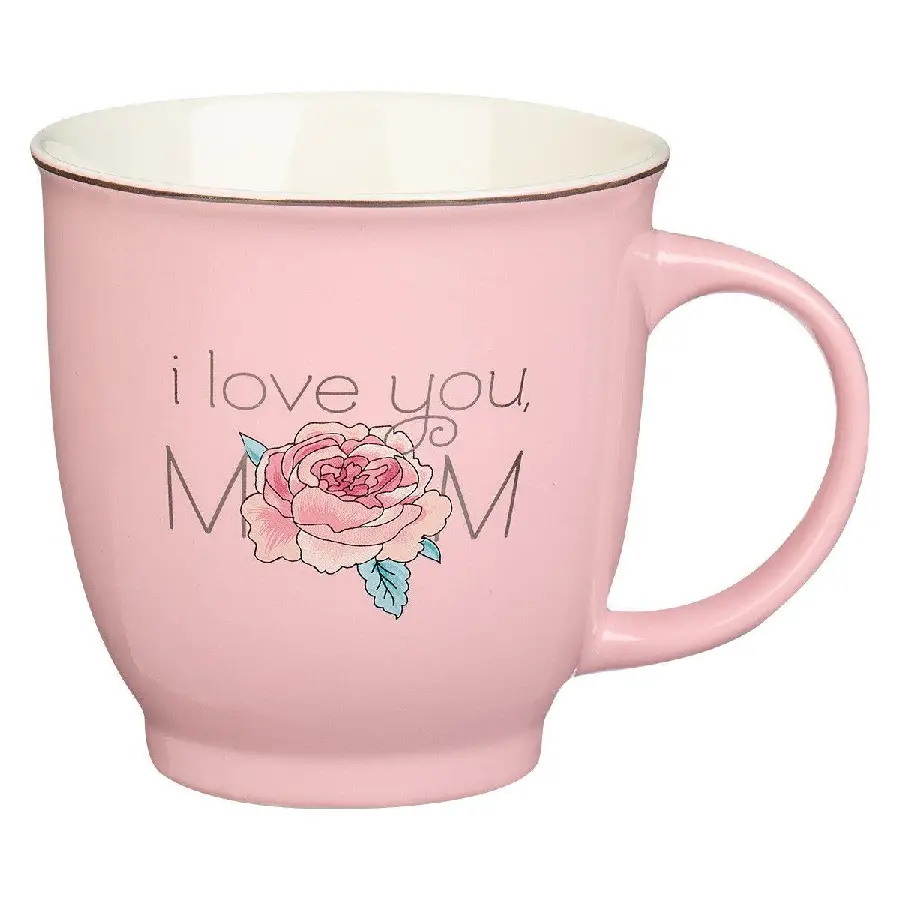 Petal Pink I Love You Mom Ceramic Mug -