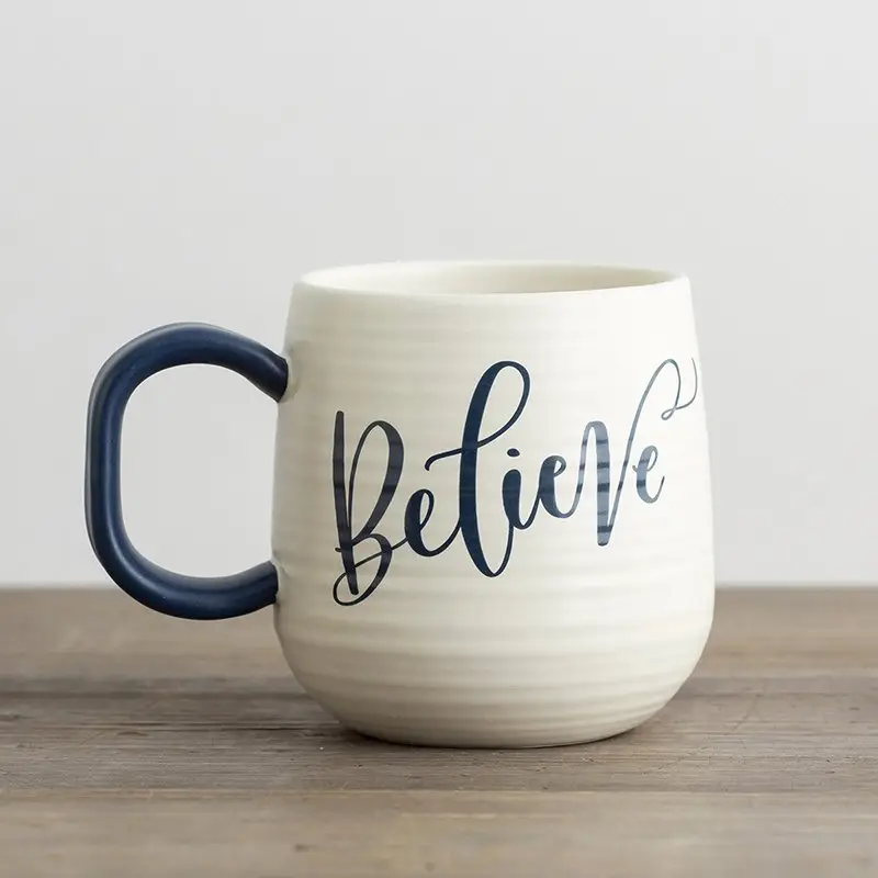 Mug Believe - white/indigo