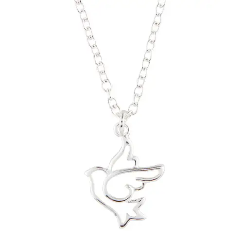 Pendant Cutout Dove Silverplated