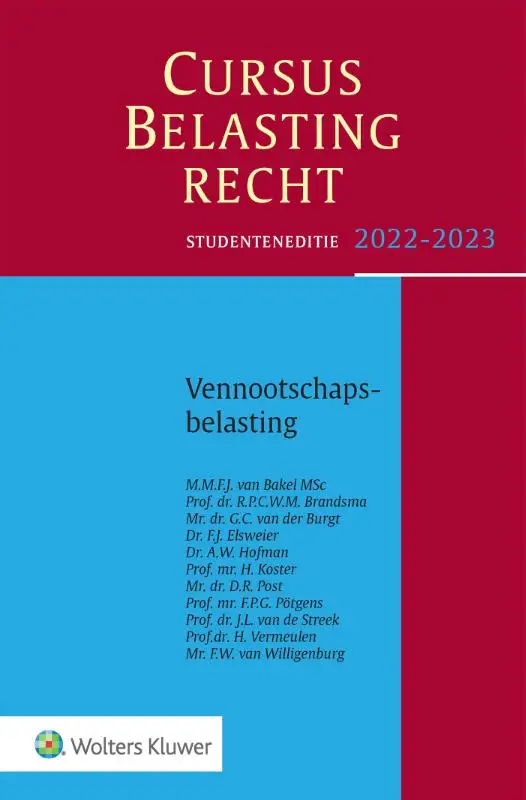 Cursus Belastingrecht Vennootschapsbelasting / 2022-2023
