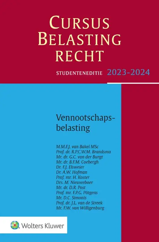 Cursus Belastingrecht Vennootschapsbelasting / 2023-2024