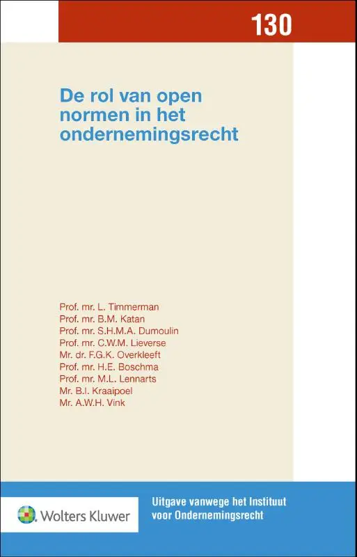 De rol van open normen in het ondernemingsrecht