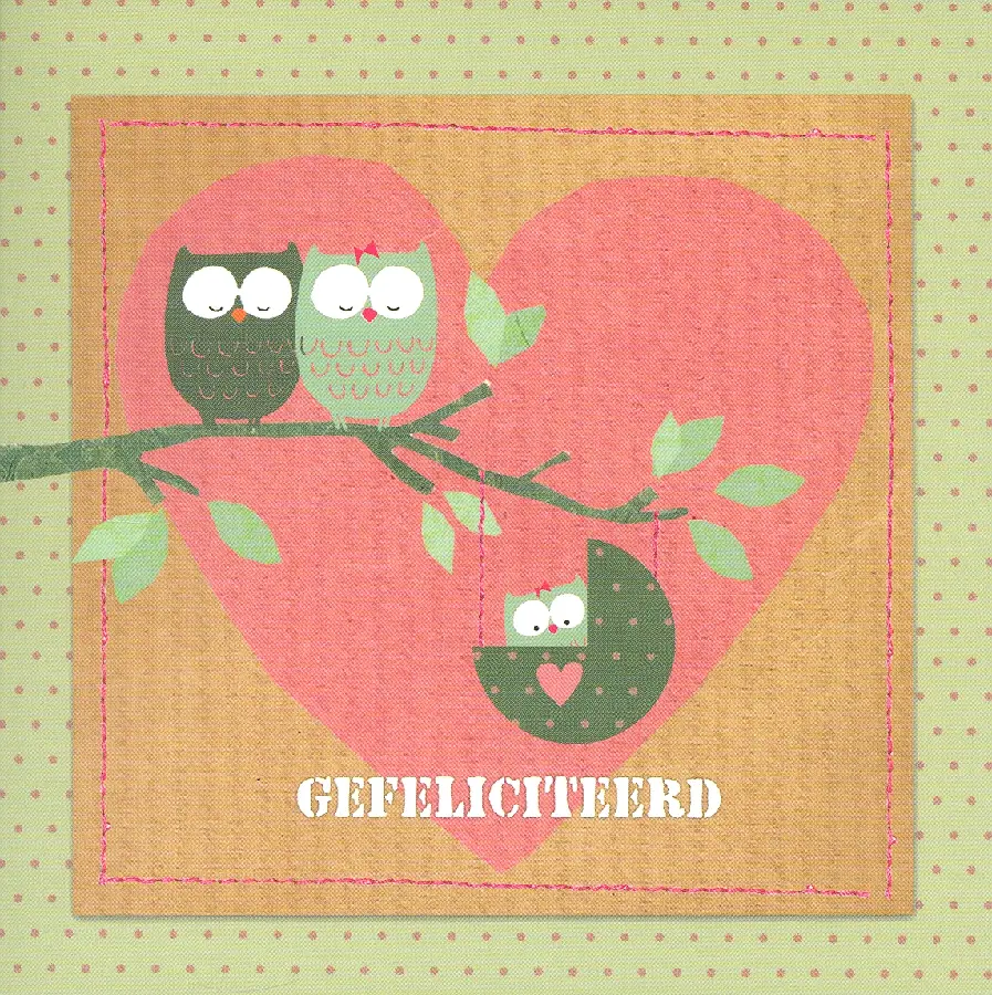 Wenskaart gefeliciteerd groene stip