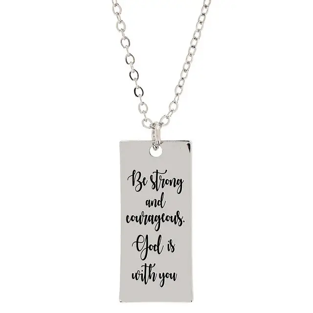 Silverplated Pendant/Necklace Be strong