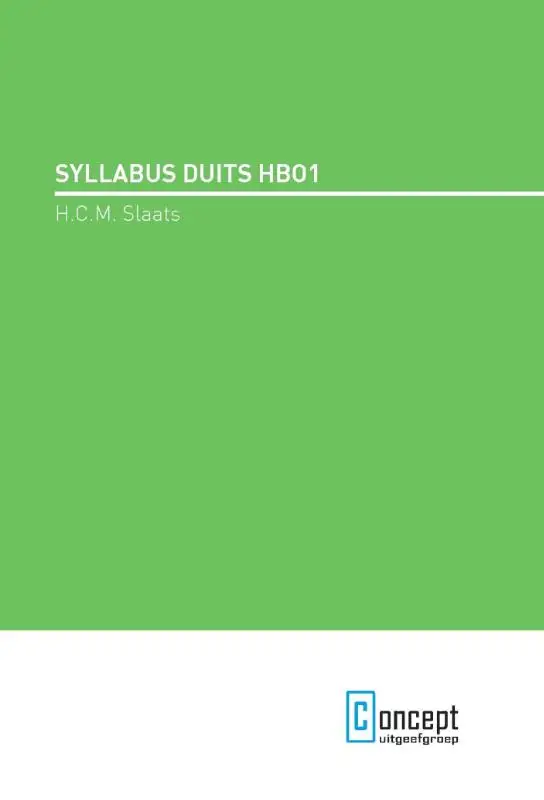 Syllabus Duits HBO 1