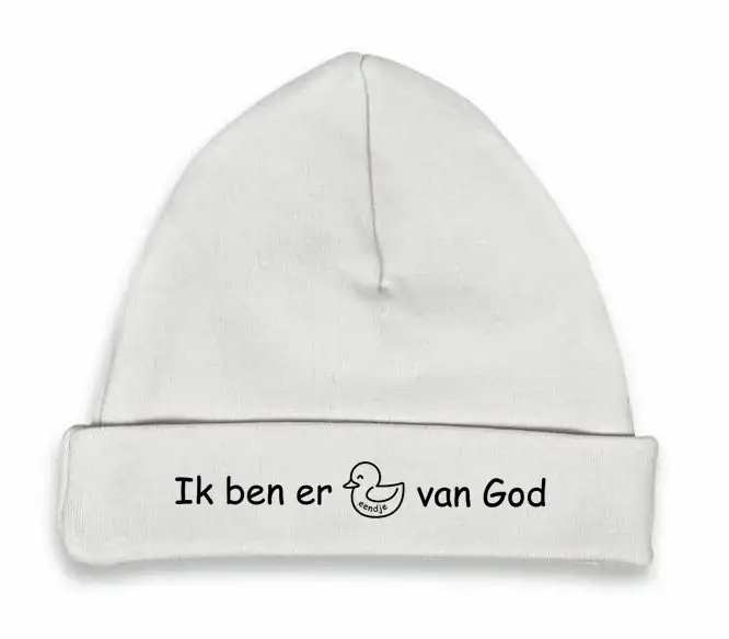 Babymutsje wit/zwart 62-68 eendje van Go