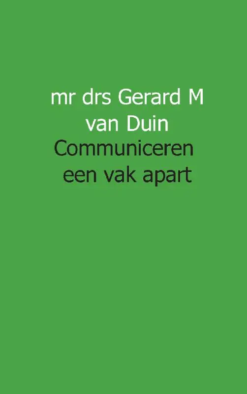 Communiceren een vak apart