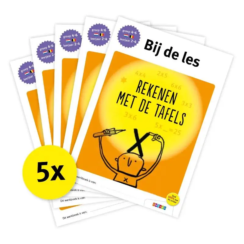 Pakket Bij de les Rekenen met de tafels (5 ex)