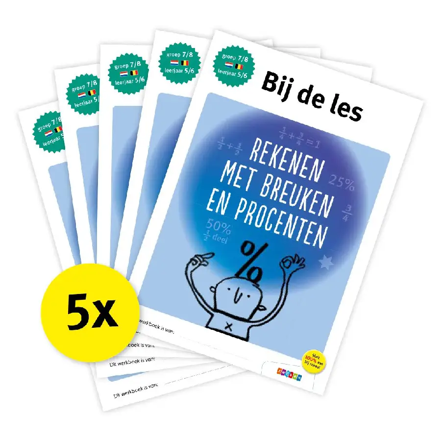 Pakket Bij de les Rekenen met breuken en procenten (5 ex)