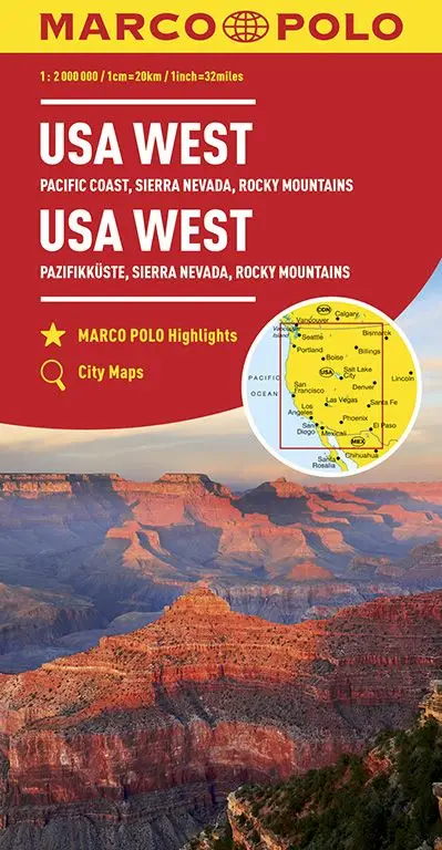Marco Polo Wegenkaart U.S.A. West