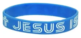 Armband Jesus is alive blauw silicone