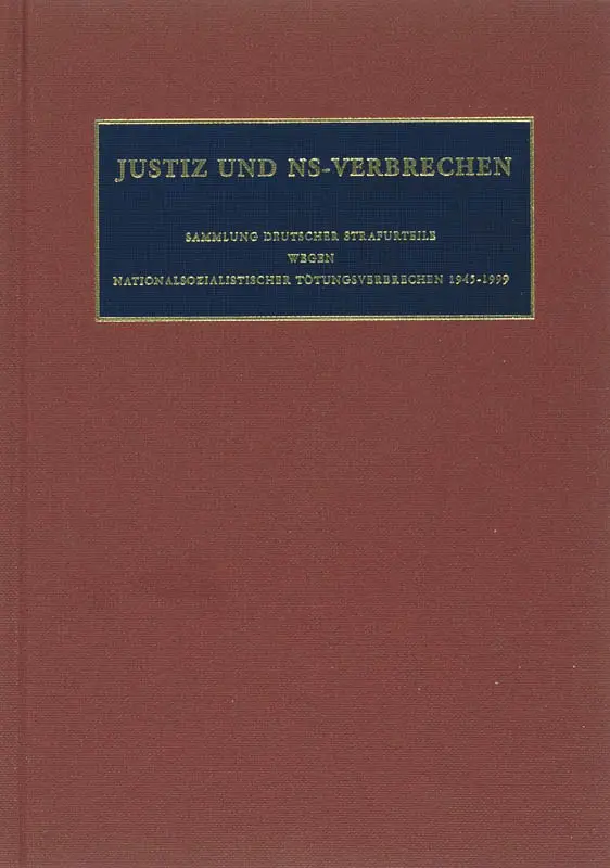 Justiz und NS-Verbrechen / XXXVII