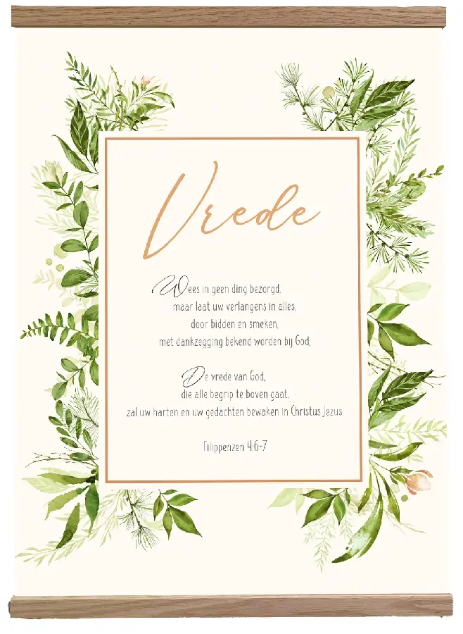 Poster Textiel A3 Vrede Frame