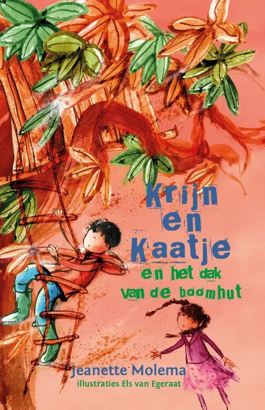Krijn en kaatje e h dak van de boomhut