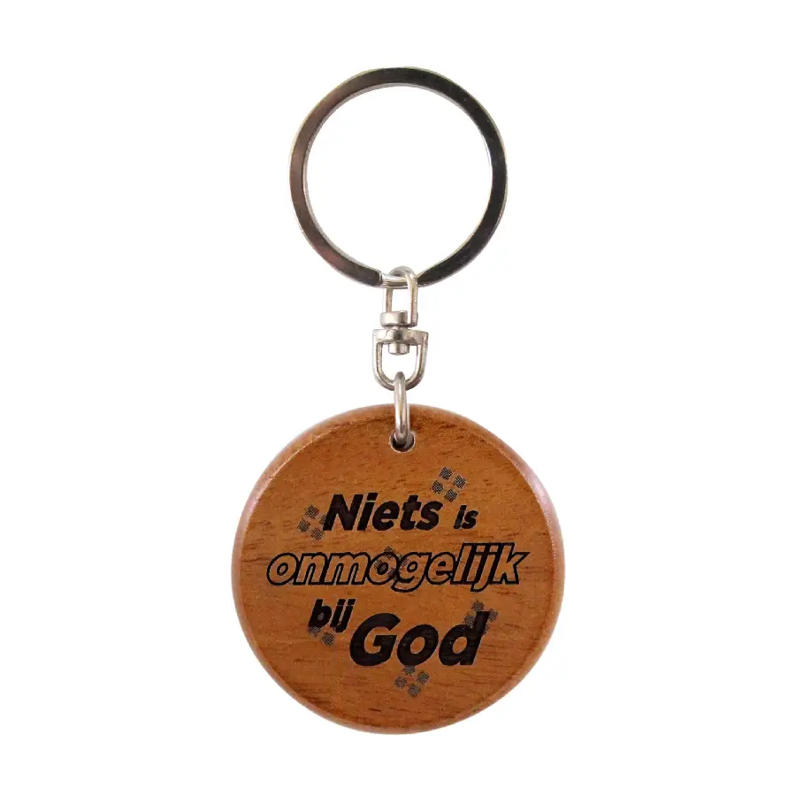 Sleutelhanger rond hout Niets is onmogel