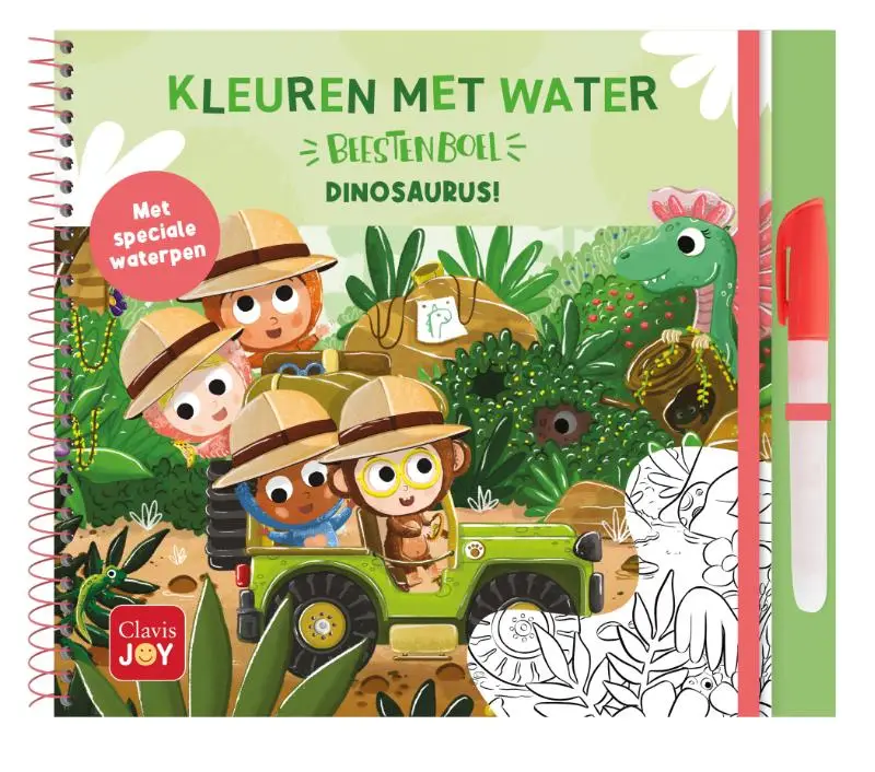 Kleuren met water Dinosaurus