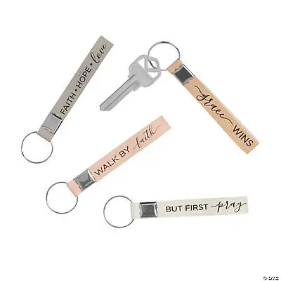 Religious Faux Leather Keychains (4)