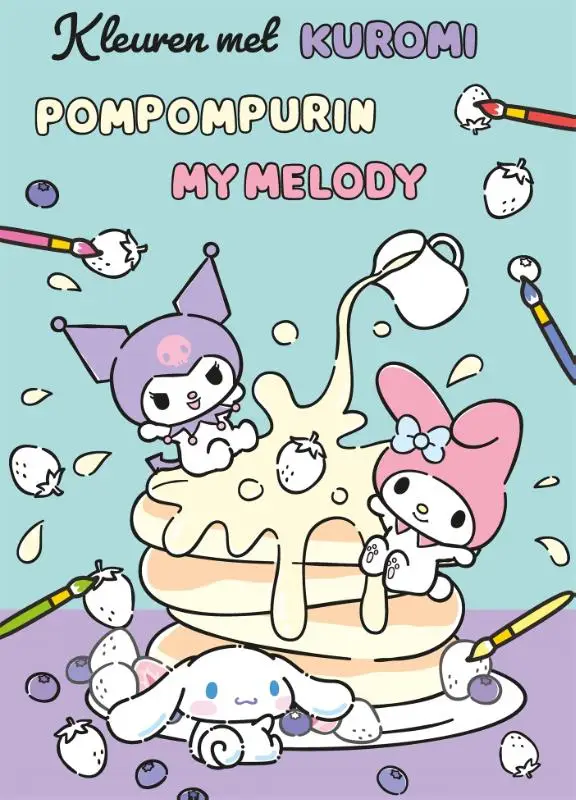 Kleuren met Kuromi, Pompompurin, My Melody