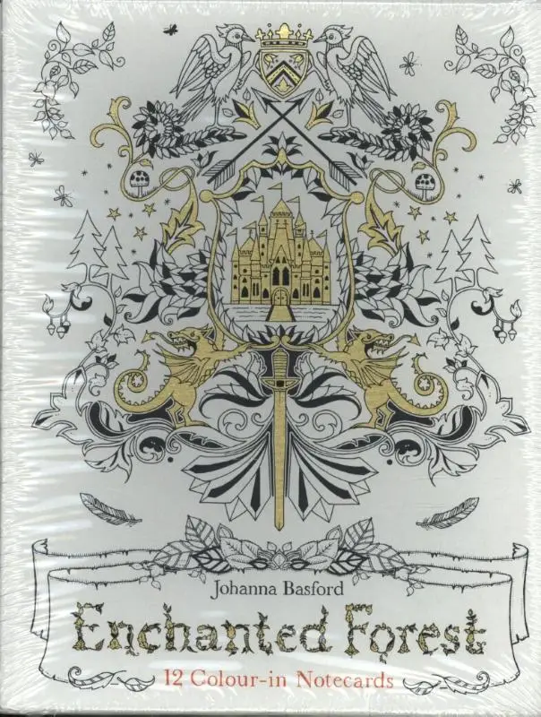 Enchanted Forest: 12 Colour-in Notecards