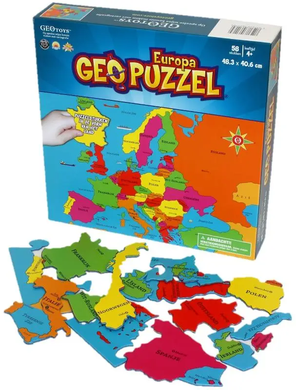 GeoPuzzle Europa 58 stukken (NL) 483 x 406 mm