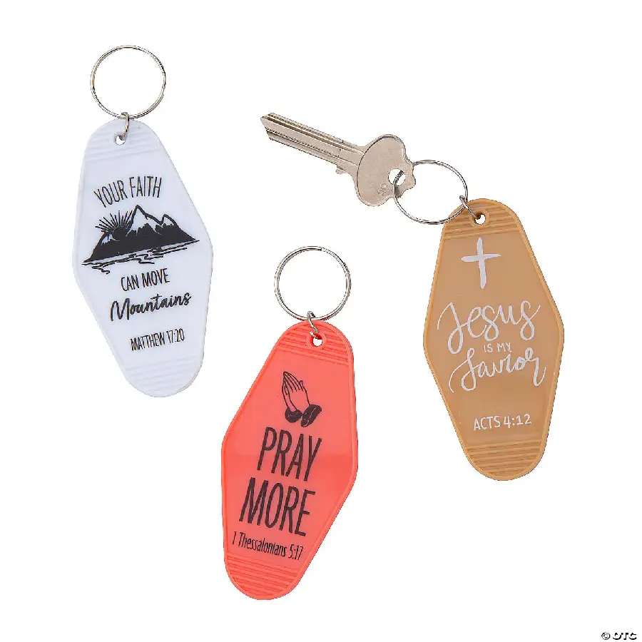 Set 3 faith themed keychains
