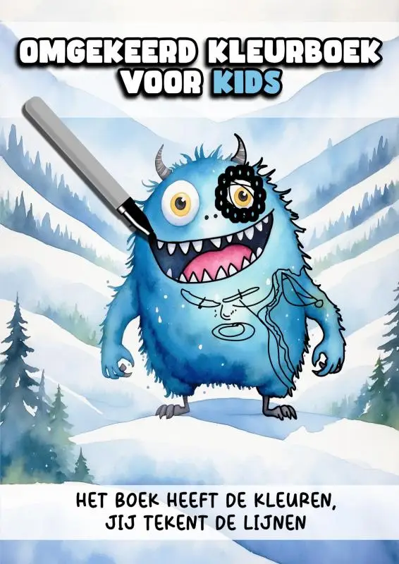 Omgekeerd Kleurboek voor Kids - Het Boek Heeft de Kleuren, Jij Tekent de Lijnen