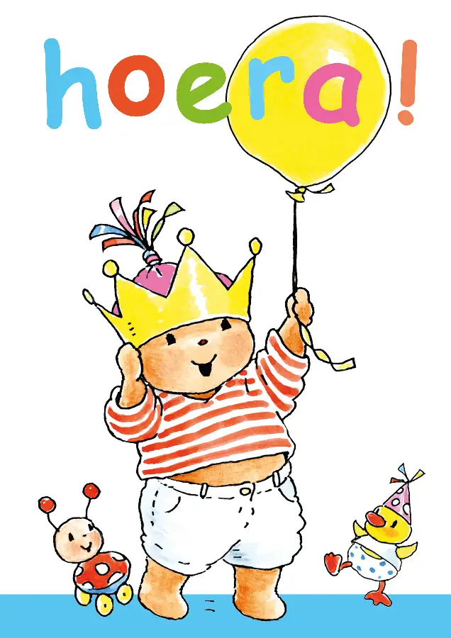 Ansichtkaart 10,5x15 bobbi hoera ballon