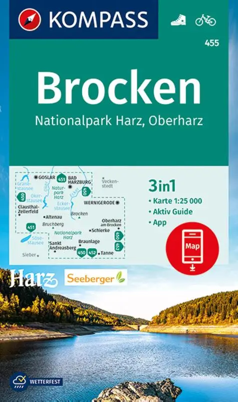 Kompass WK455 Brocken, Nationalpark Harz, Oberharz