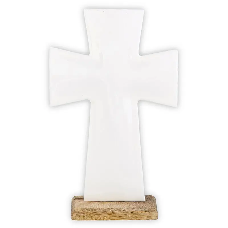 Enamel Cross Medium White