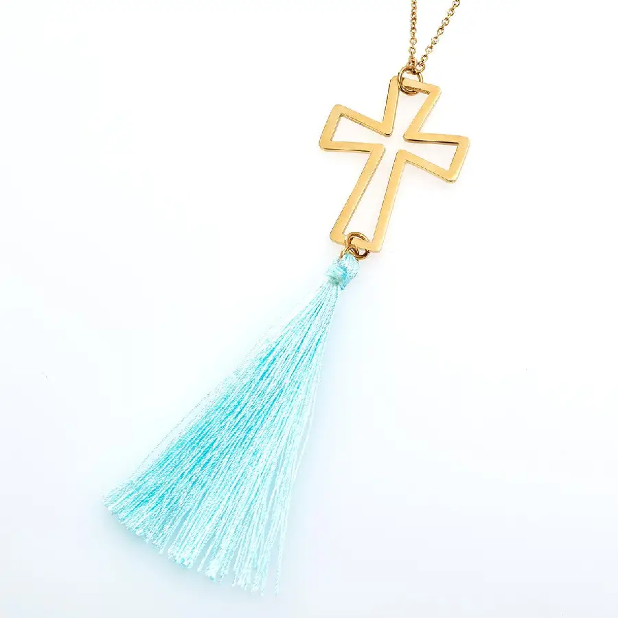 Cross with cotton tassel