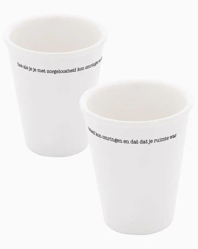 Porseleinen beker 'Hoe als je je' set van 2