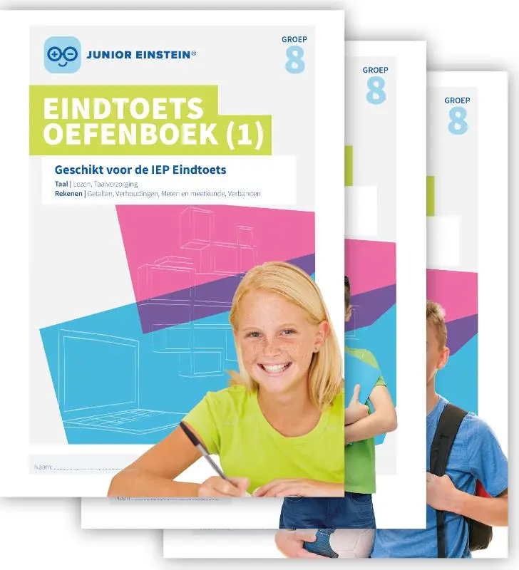 Compleet pakket, delen 1, 2 en 3 - Gemengde opgaven - Groep 8 / Eindtoets Oefenboeken Compleet / Opgaven voor Rekenen en Taal